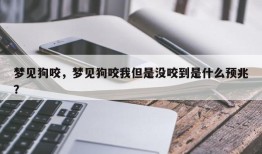 梦见狗咬，梦见狗咬我但是没咬到是什么预兆？