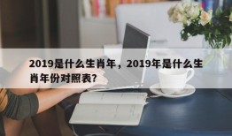 2019是什么生肖年，2019年是什么生肖年份对照表？