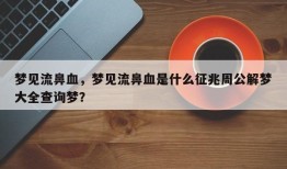 梦见流鼻血，梦见流鼻血是什么征兆周公解梦大全查询梦？