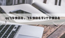 qq飞车情侣名，飞车情侣名字2个字情侣名！