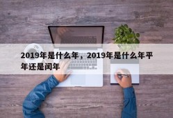 2019年是什么年，2019年是什么年平年还是闰年