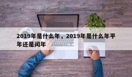 2019年是什么年，2019年是什么年平年还是闰年