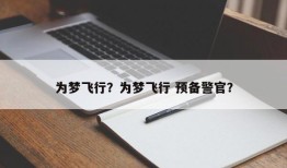 为梦飞行？为梦飞行 预备警官？