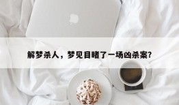 解梦杀人，梦见目睹了一场凶杀案？