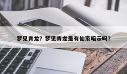 梦见青龙？梦见青龙是有仙家暗示吗？