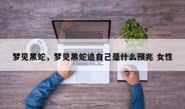 梦见黑蛇，梦见黑蛇追自己是什么预兆 女性