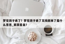 梦见孩子丢了？梦见孩子丢了又找回来了是什么意思_紫薇星盘？