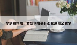 梦到被狗咬，梦到狗咬是什么意思周公解梦