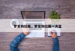 梦见狗拉屎，梦见狗拉屎一大盆