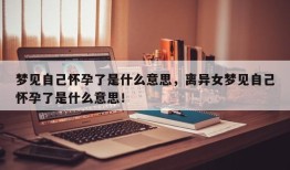 梦见自己怀孕了是什么意思，离异女梦见自己怀孕了是什么意思！
