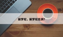 解梦蛇，解梦蛇出洞？