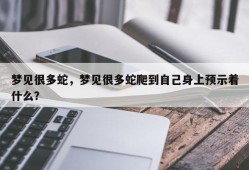 梦见很多蛇，梦见很多蛇爬到自己身上预示着什么？