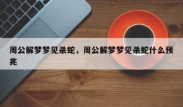 周公解梦梦见杀蛇，周公解梦梦见杀蛇什么预兆
