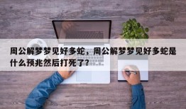 周公解梦梦见好多蛇，周公解梦梦见好多蛇是什么预兆然后打死了？