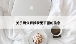 关于周公解梦梦见下雪的信息