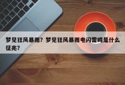 梦见狂风暴雨？梦见狂风暴雨电闪雷鸣是什么征兆？