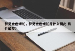 梦见金色蟒蛇，梦见金色蟒蛇是什么预兆 男性解梦？