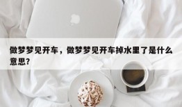做梦梦见开车，做梦梦见开车掉水里了是什么意思？