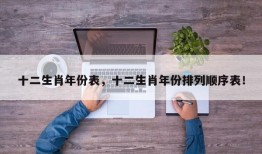 十二生肖年份表，十二生肖年份排列顺序表！