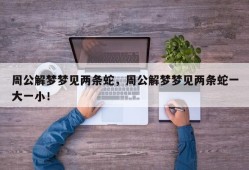 周公解梦梦见两条蛇，周公解梦梦见两条蛇一大一小！