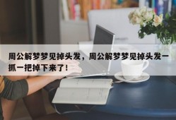 周公解梦梦见掉头发，周公解梦梦见掉头发一抓一把掉下来了！