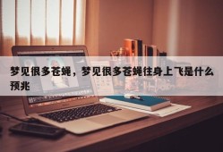 梦见很多苍蝇，梦见很多苍蝇往身上飞是什么预兆