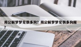 周公解梦梦见很多狗？周公解梦梦见很多狗屎？