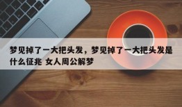 梦见掉了一大把头发，梦见掉了一大把头发是什么征兆 女人周公解梦
