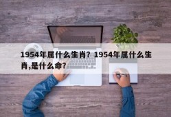 1954年属什么生肖？1954年属什么生肖,是什么命？