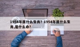 1954年属什么生肖？1954年属什么生肖,是什么命？