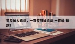 梦见被人追杀，一直梦到被追杀 一直躲 和跑？