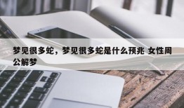 梦见很多蛇，梦见很多蛇是什么预兆 女性周公解梦